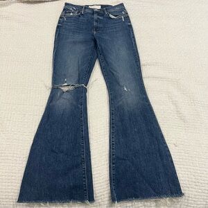 Mother The Super Cruiser Jeans Born to Bite Distressed Flare Size 26
